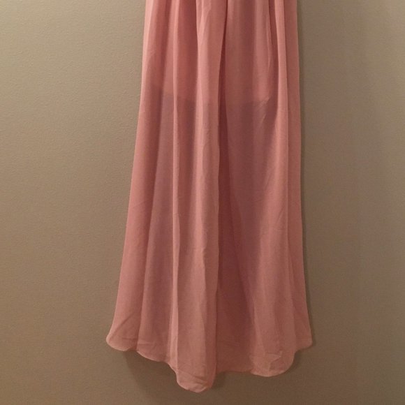 High Neck Chiffon Floor Length Gown - Picture 5 of 7